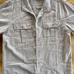 Men's Sand Casual Linen Blend Shirt
